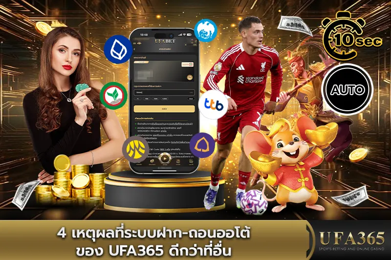 ฝาก-ถอน UFA365 ระบบออโต้ 10 วินาที ไม่มีขั้นต่ำ
